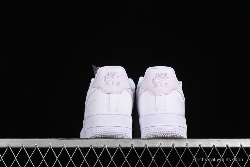 Nike Air Force 1 '07 Low Casual Sneakers with Anime-inspired White Pink Purple Spray Paint Design - CW2288-111