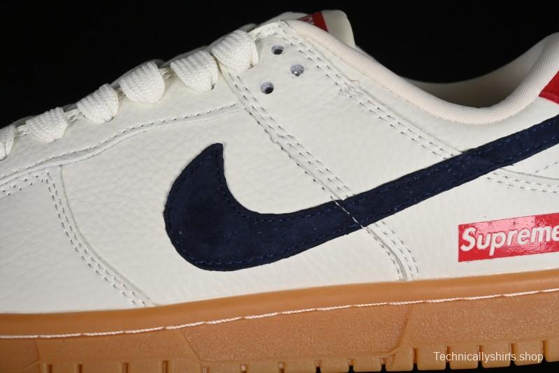 Nike SB Dunk Low Supreme Collaboration - Off White Gum Anniversary Customized Low-Top Casual Skate Shoes - JH8310-945