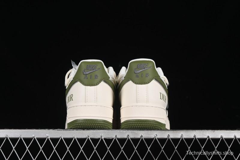 Nike Air Force 1 '07 Low Dior Collaboration - White Green Drawstring Casual Sneakers - SJ1198-200