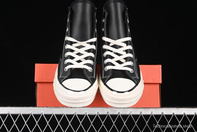 Converse Chuck 70s High Top Canvas Sneakers with Fur Lining in Black & White - A13863C