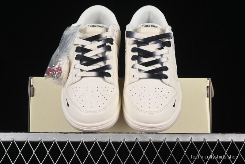 Nike SB Dunk Low Supreme Collaboration - Double Swoosh Dual Color Anniversary High-End Custom Low-Top Casual Skate Shoes - BB8675-112