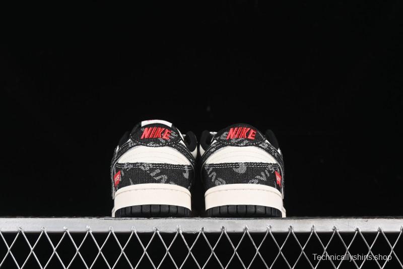 Nike SB Dunk Low Levi's Collaboration - Black Printed Denim Anniversary Customized Low-Top Casual Sneakers - XX2025-109