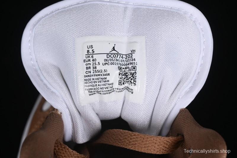 Nike Air Jordan 1 Low AJ1 White Tan Low Top Casual Sneakers - DC0774-202