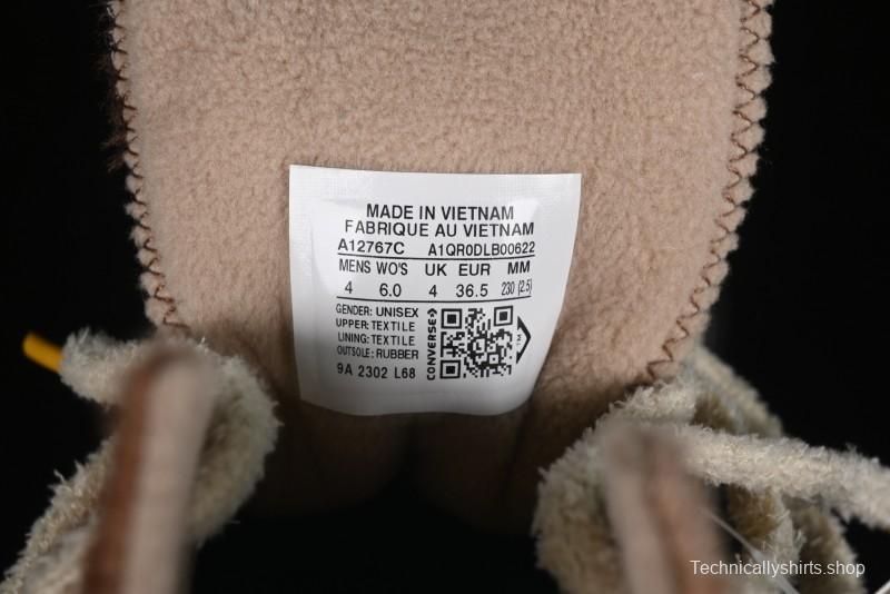 Converse Zoo Happy Pets Series High-Top Fleece-Lined Casual Sneakers with Animal-Themed Design - A12767C