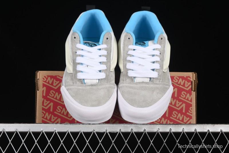 Vans Knu Skool Low-Top Retro Casual Vulcanized Slip-On Shoes in Grey Blue - VN000D6CCCZ