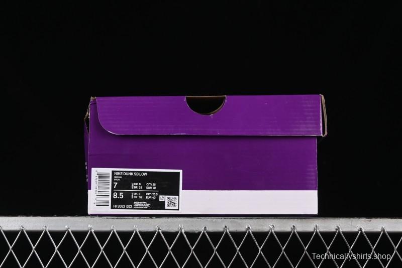 Nike SB Dunk Low Light Carbon/Monarch Maillard Style Low-Top Casual Skate Shoes - HF3063-002