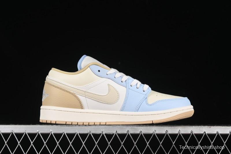 Nike Air Jordan 1 Low OG AJ1 Retro Basketball Shoes in White and Brown - HQ4186-111