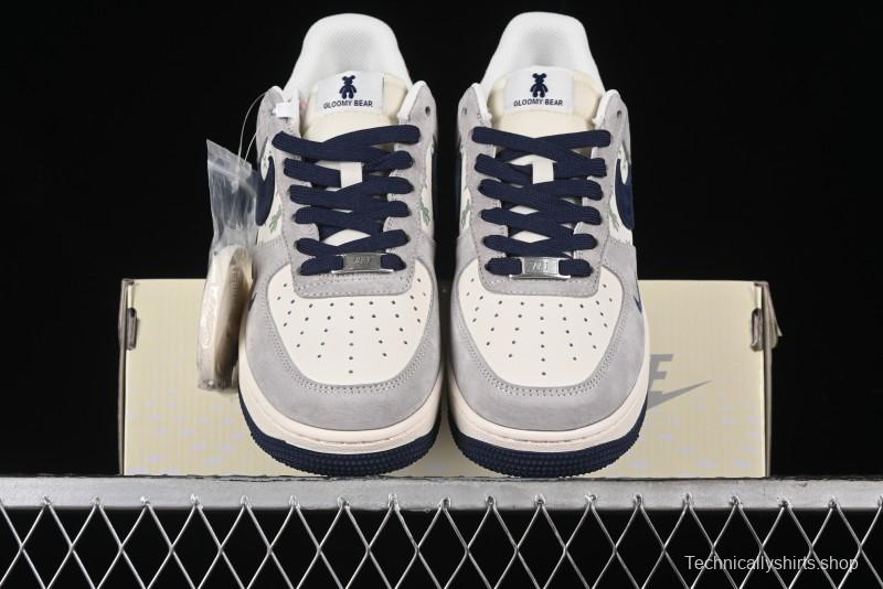 Nike Air Force 1 '07 Low Violent Bear Collaboration - Grey Blue Print Low-Top Casual Sneakers - SJ9188-001