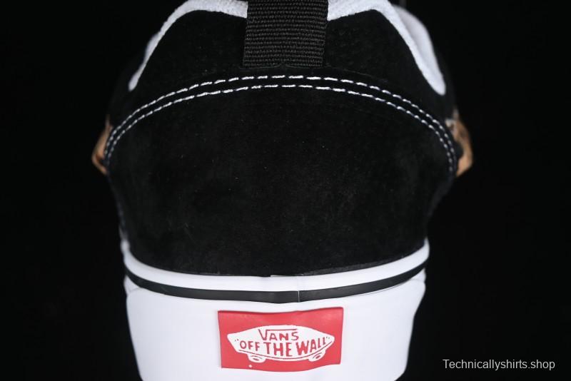 Vans Classics Knu Skool Sneakers with Leopard Print Logo in Black - VN000D2GBA2