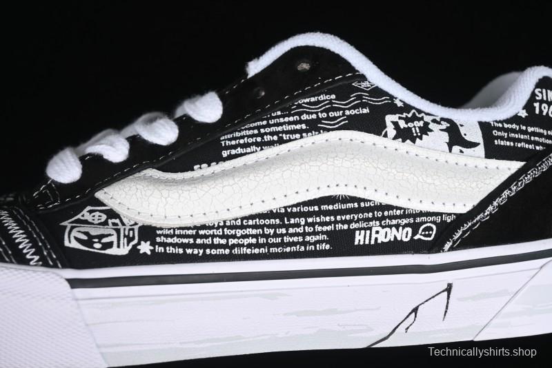 Vans HIRONO x Vans Knu Skool Bubble Mart Xiao Ye Graffiti Low-Top Casual Skate Shoes - VN0009QWFGI