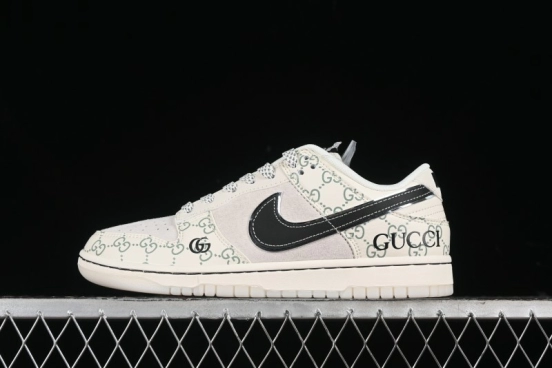 Nike SB Dunk Low Gucci Collaboration - Crystal Green Pattern Anniversary High-End Custom Low-Top Casual Sneakers - XY1688-104