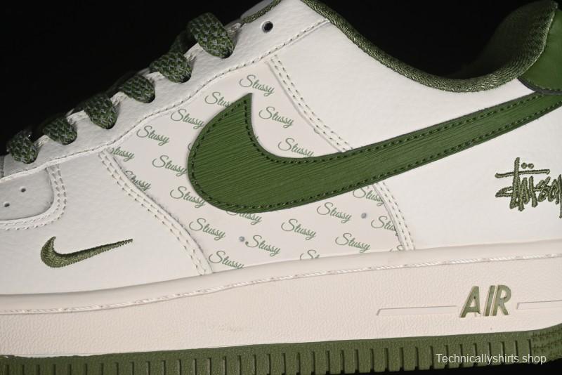 Nike Air Force 1'07 Low Stussy Collaboration - White Mint Green Low-Top Casual Sneakers - XZ3328-003