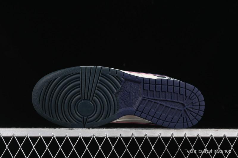 Nike SB Dunk Low Wukong Series - Beige with Navy Swoosh Anniversary Customized Low-Top Casual Skate Shoes - DJ2024-035