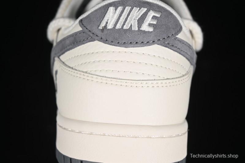 Nike SB Dunk Low Violent Bear Series - Lace-Up Beige with Grey Check - Anniversary Custom Edition Low-Top Casual Skate Shoes - SJ2068-289