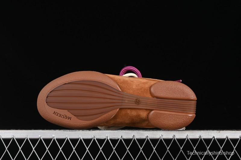 Alexander McQueen Flexion Retro Sneakers in Brown/Suede with Anatomical Design - 2024s