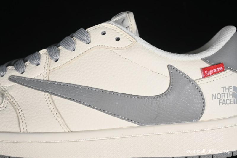 Nike Travis Scott x Fragment Design x Air Jordan 1 Low OG SP AJ1 Supreme North Face Collaboration - DIY1688-001