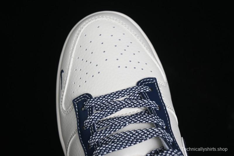 Nike SB Dunk Low Stone Island x Supreme Collaboration - Navy Blue & Off-White Anniversary High-End Custom Low-Top Casual Sneakers - BB9866-007
