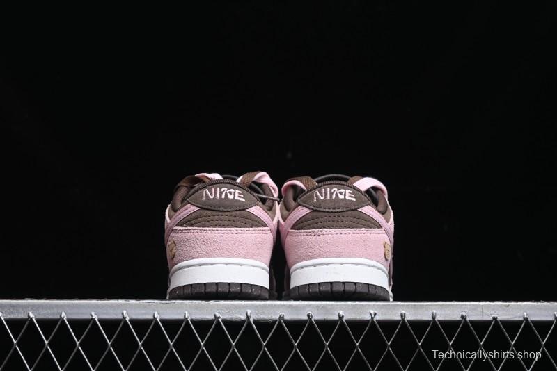 Nike Dunk Low 85 Double Swoosh Series Strawberry Chestnut SB Low Top Casual Skate Shoes - HV1799-161
