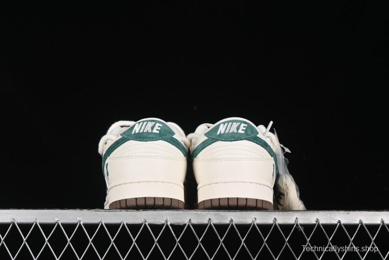 Nike SB Dunk Low Violent Bear Series - Strap Beige Green Check Anniversary High-End Custom Low-Top Casual Sneakers - SJ2068-292