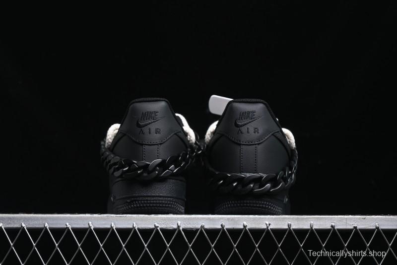 Nike Air Force 1 '07 Low Black Deconstructed Utility Casual Sneakers - CW2288-763