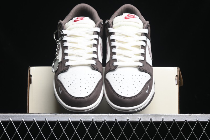 Nike SB Dunk Low Stussy Collaboration - Beige Brown Swoosh Anniversary High-End Custom Low-Top Casual Skate Shoes - SF1029-408