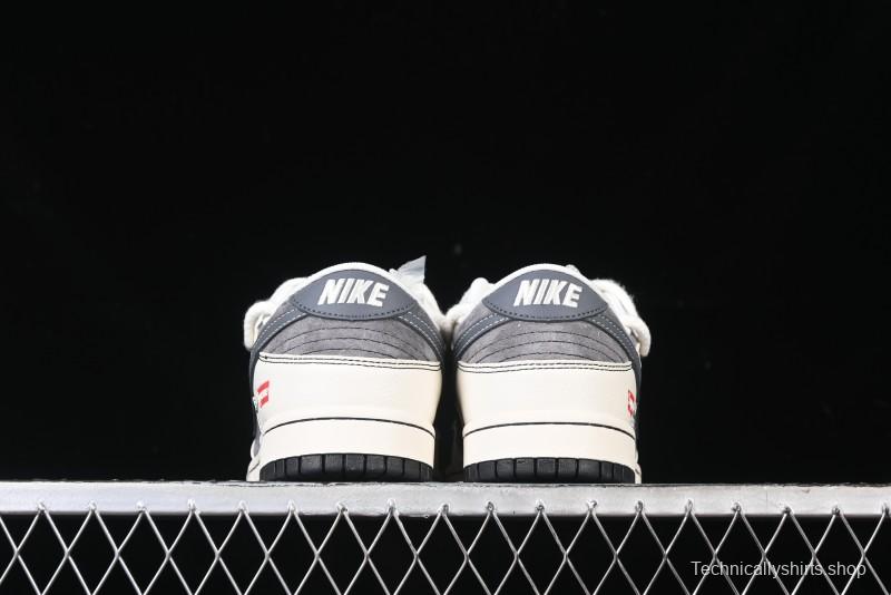 Nike SB Dunk Low Supreme Collaboration - Strap Light Gray Hook Anniversary High-End Custom Low-Top Casual Skate Shoes - YX5066-210