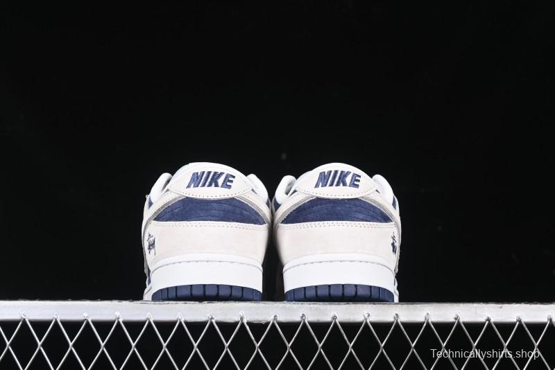 Nike SB Dunk Low Stussy Collaboration - Light Blue Pig Anniversary High-End Custom Low-Top Casual Skate Shoes - XX2025-528