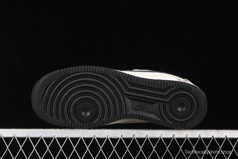 Nike Air Force 1 '07 Low Stone Island x Supreme Collaboration - Off-White Black Heel Casual Sneakers - BB1616-307