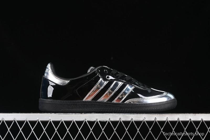 Adidas Samba Atmos IH3364 Patent Leather Black Silver Casual Sneakers