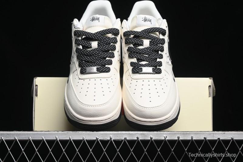 Nike Air Force 1 '07 Low Stussy Collaboration - Black Sail Metallic Silver - XZ3328-506