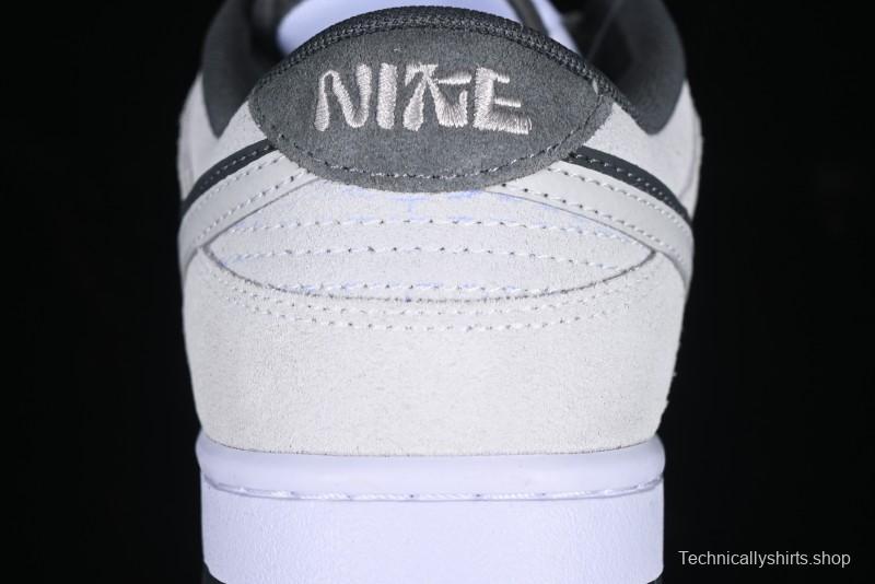 Nike Dunk Low 85 Double Swoosh White Grey SB Low Top Casual Skate Shoes - HV1800-101