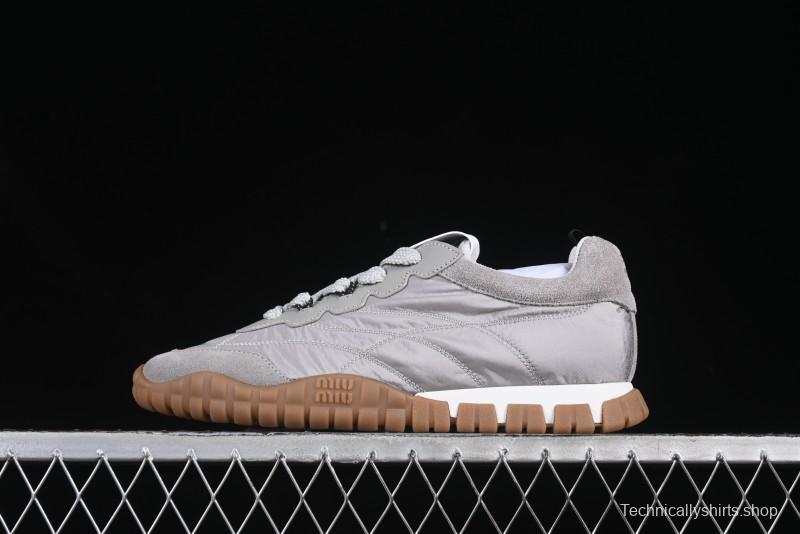 Miu Miu Suede Round Toe Lace-Up Low Top Women's Casual Shoes - 99D4