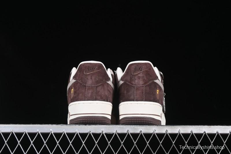 Nike Air Force 1 '07 Low BAPE Collaboration Grey Green Brown Low-Top Casual Sneakers - KK1988-039
