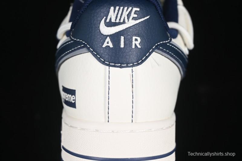 Nike Air Force 1 '07 Low Supreme Collaboration Beige Blue Low-Top Casual Sneakers - DM6688-018