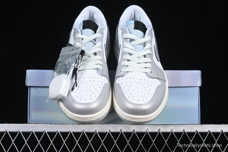 Nike Air Jordan 1 Low OG Retro Basketball Shoes Snake Year Limited Edition Silver Snake - HF3144-100