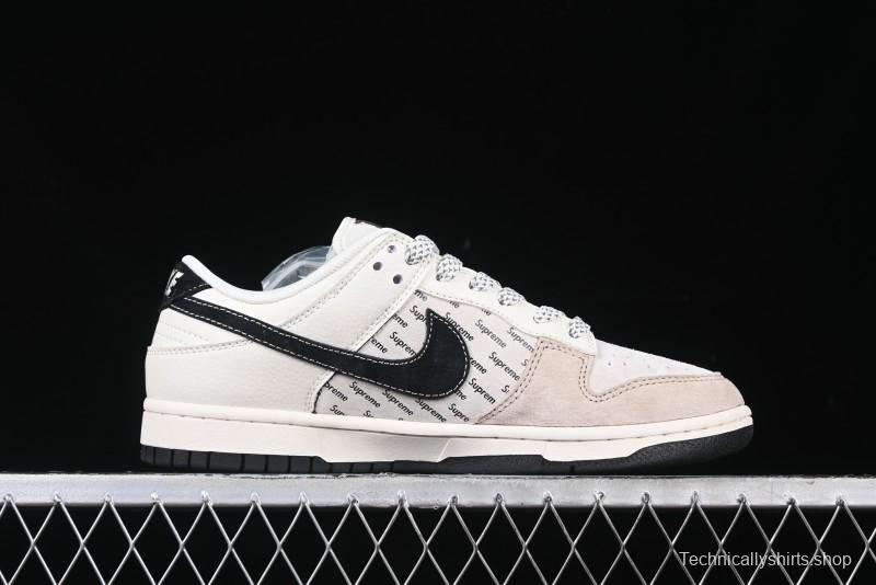 Nike SB Dunk Low Supreme Collaboration - Beige Brown Anniversary High-End Custom Low-Top Casual Skate Shoes - XS1086-003