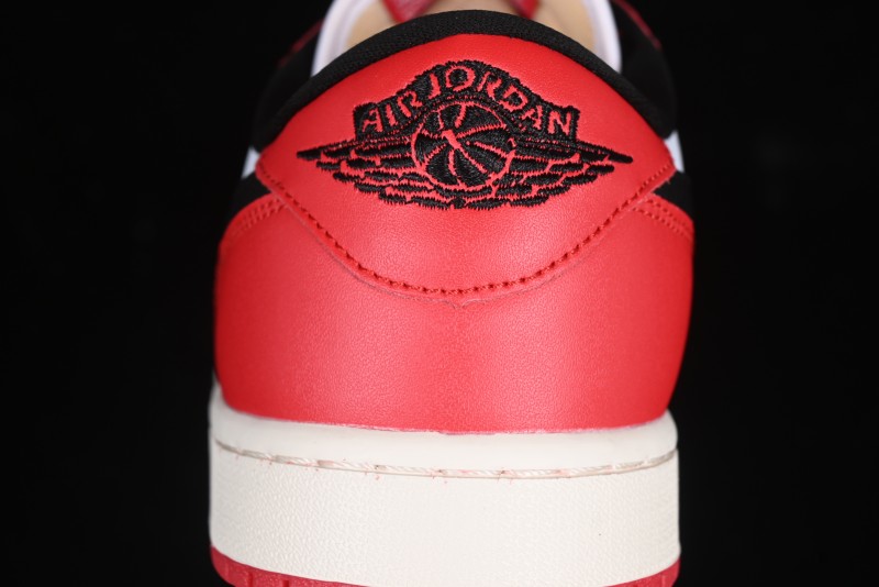 Nike Air Jordan 1 Low AJ1 White Red Black Hook Casual Sneakers - HQ6998-600