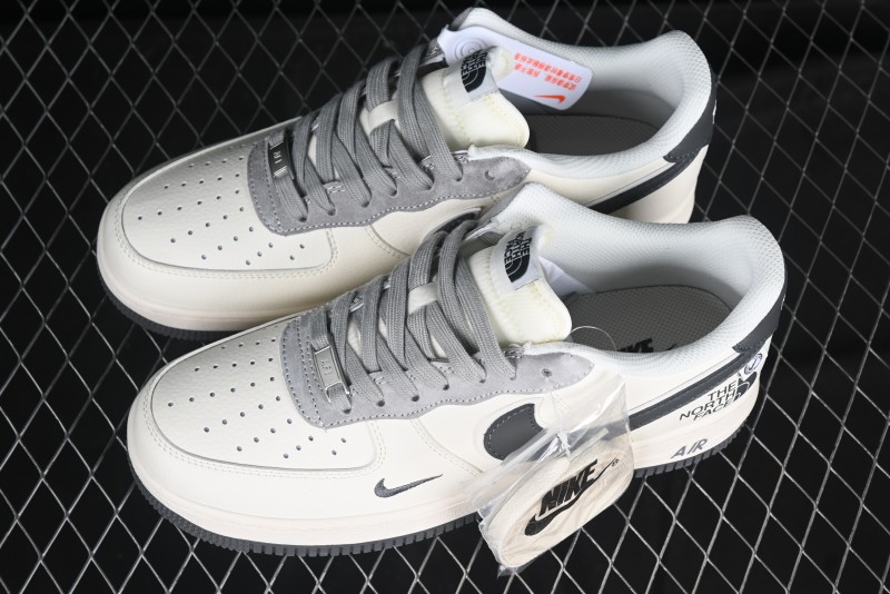 Nike Air Force 1 '07 Low The North Face Collaboration Beige Grey Check Grey Outsole Casual Sneakers - XZ6188-191