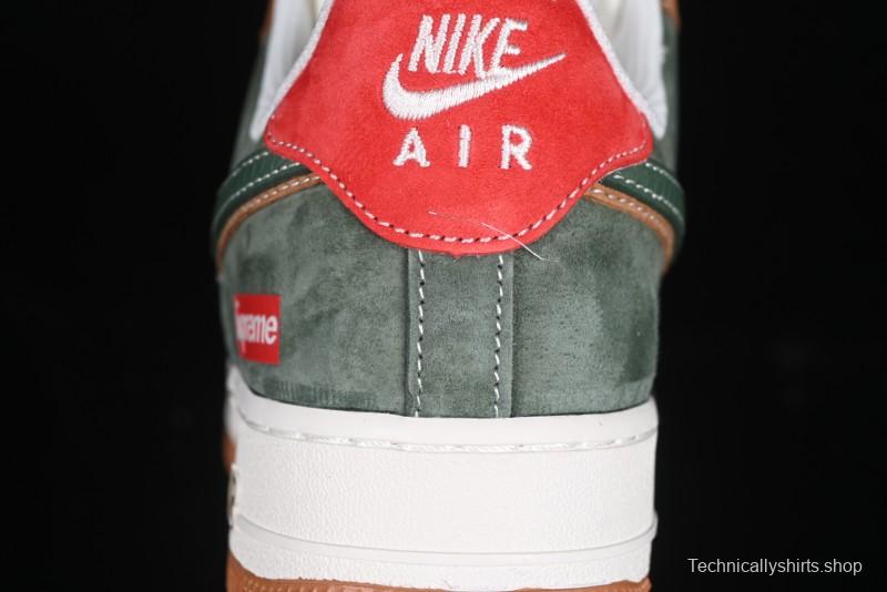 Nike Air Force 1 '07 Low Supreme Year of the Snake Limited Edition Green Brown Double Swoosh Casual Sneakers - DM6688-025