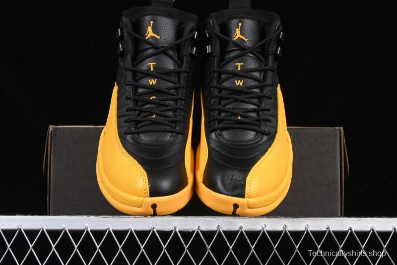Nike Air Jordan 12 Retro Basketball Shoes in Black and Yellow - 130690-070