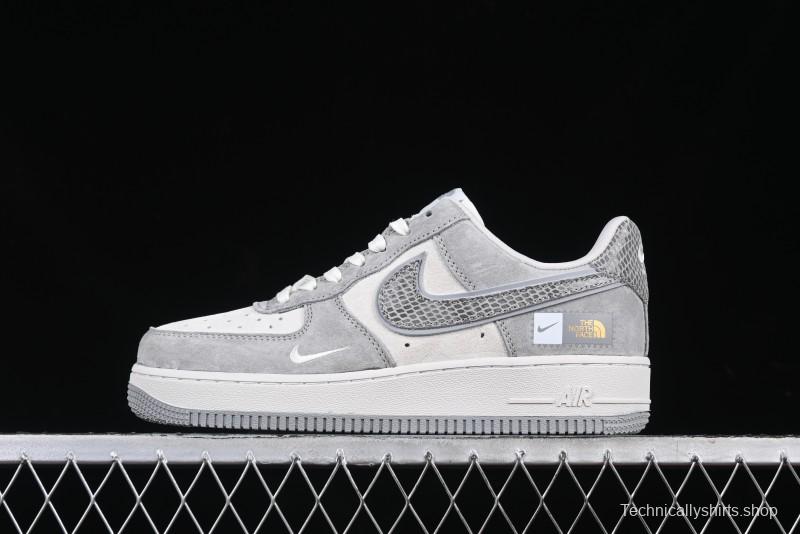 Nike Air Force 1'07 Low The North Face Collaboration Pig Grey Snake Print Low-Top Casual Sneakers - DF0188-027
