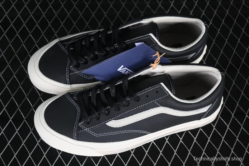 Vans Premium Old Skool 36 Full-Grain Leather Retro Skate Shoes - VN000D57BLK