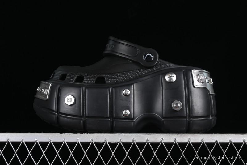 Balenciaga Hardcrocs Slide EVA Round Toe Ultra Thick Sole Clog Sandals - W1S8N1081