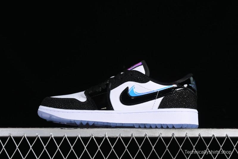 Nike Air Jordan 1 Low Golf AJ1 Golf Shoes with Laser Leather Black Double Hook - FZ4159-100