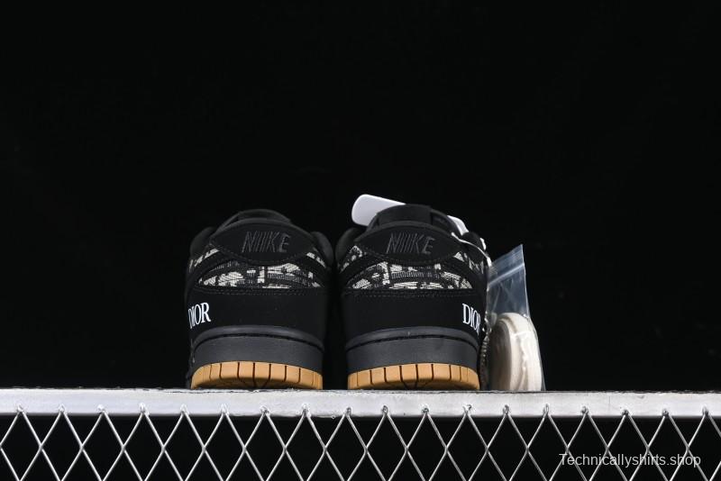 Nike SB Dunk Low APE Collaboration - Camouflage Black Swoosh Anniversary Custom Low-Top Casual Sneakers - KK1333-017