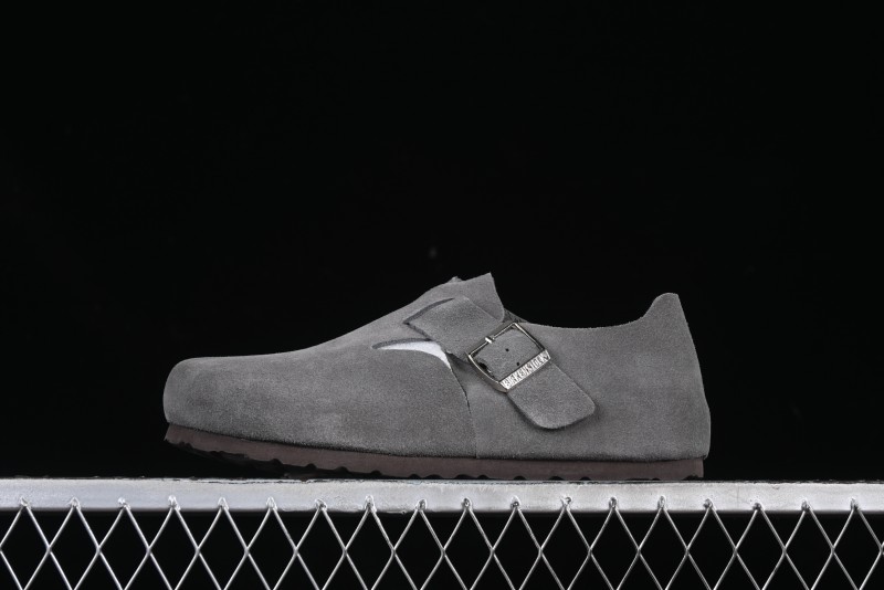 Birkenstock London BS Unisex Slip-On Comfort Shoes with Soft Suede Leather and Lambswool Insole - BS