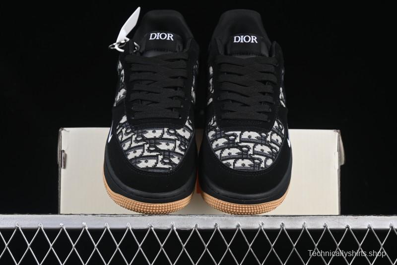 Nike Air Force 1 '07 Low Dior Collaboration Black Gum Knit Casual Sneakers - KK1988-058