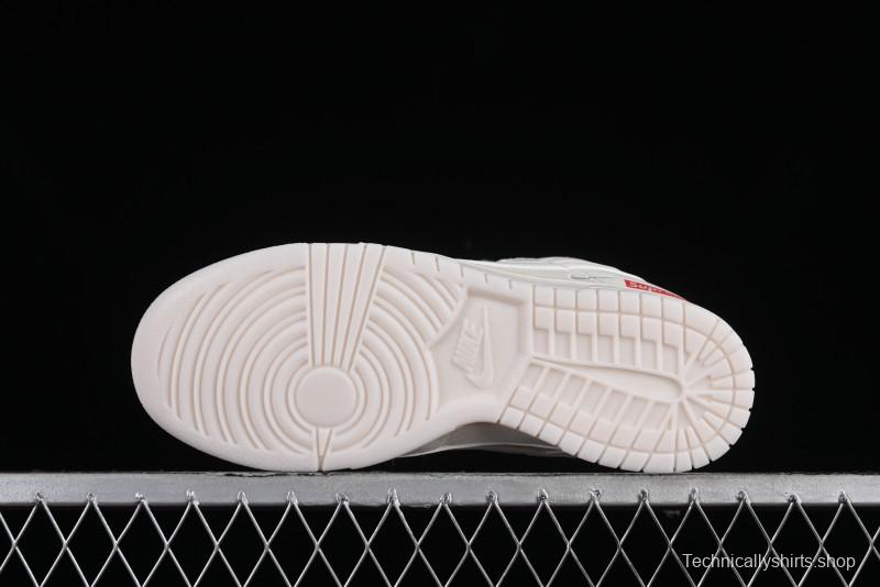 Nike SB Dunk Low Supreme Collaboration - Double Swoosh Anniversary Custom Low-Top Casual Skate Shoes - BB8675-104