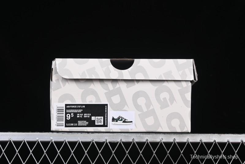 Nike Air Force 1 '07 Low The North Face Collaboration Black Green Lace-Up Low-Top Casual Sneakers - SJ1198-110