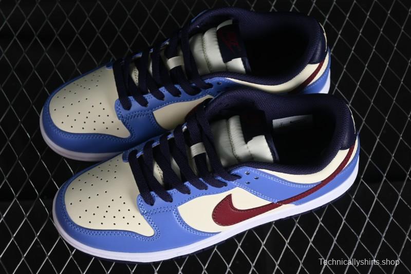 Nike Dunk Low SB Skateboarding Shoes in White Blue Red Colorway - FV8119-161